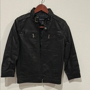 Boy’s Sleek Black Vegan Leather Jacket